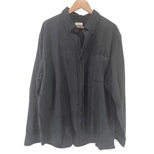 AYR The Everyday Mens Button Front Cotton Black Asphalt Shirt‎ XXL